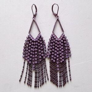 Elegant Purple Chandelier Earrings